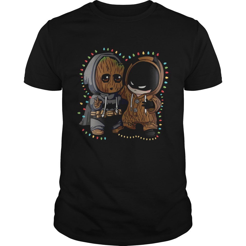 Baby Groot Batman lights Christmas shirt Baby Groot Batman lights Christmas shirt