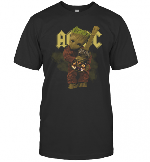 Baby Groot Hug ACDC Guitar T-Shirt Baby Groot Hug ACDC Guitar T-Shirt