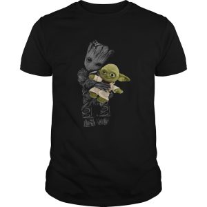 Baby Groot Hugging Baby Yoda shirt