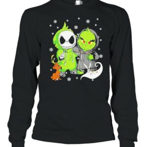 Baby Jack Skellington And Baby Grinch Happy Christmas Shirt