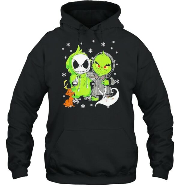 Baby Jack Skellington And Baby Grinch Happy Christmas Shirt