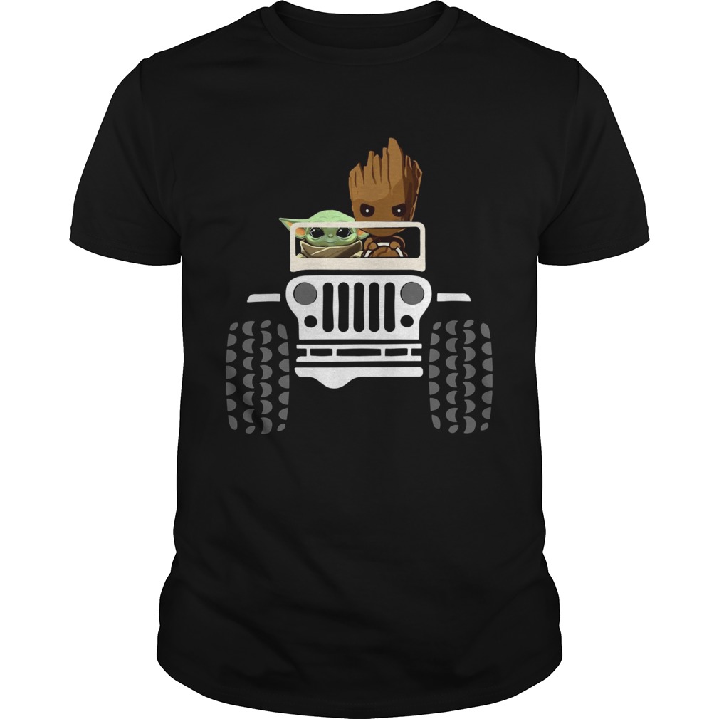 Baby Yoda And Baby Groot Driving Jeep shirt Baby Yoda And Baby Groot Driving Jeep shirt