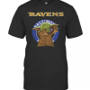 Baby Yoda Baltimore Ravens Logo Star Wars T-Shirt