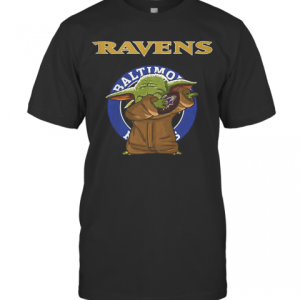 Baby Yoda Baltimore Ravens Logo Star Wars T-Shirt