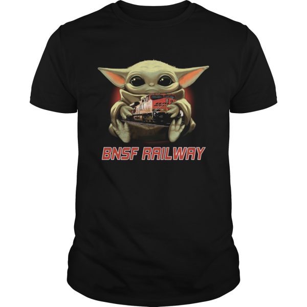 Baby Yoda Hug BNSF Railway shirt