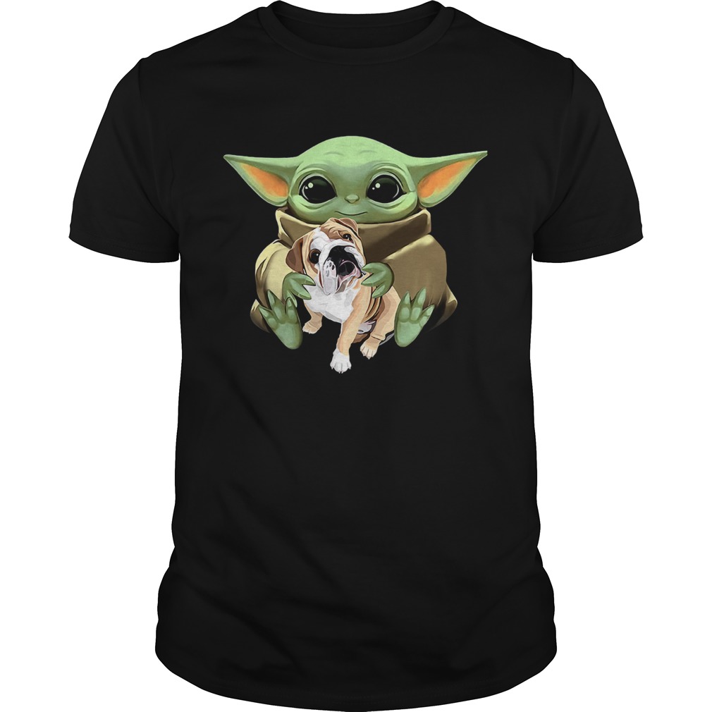 Baby Yoda Hug Bulldog shirt Baby Yoda Hug Bulldog shirt