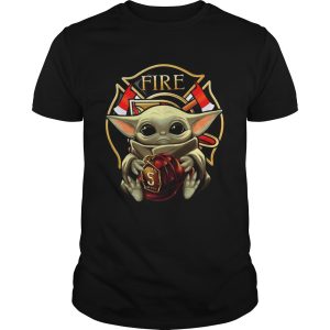 Baby Yoda Hug Flaptatn Fire Reside shirt