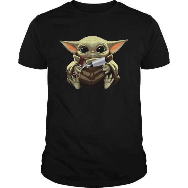 Baby Yoda Hug Hair Stylist Best shirt