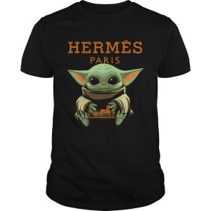 Baby Yoda Hugging Hermes Paris shirt