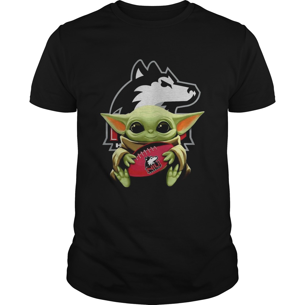 Baby Yoda Hugging Northern Illinois Huskies shirt Baby Yoda Hugging Northern Illinois Huskies shirt