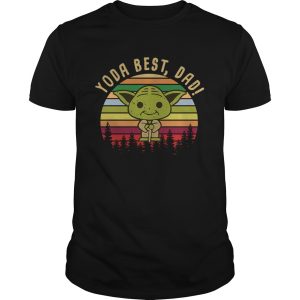 Baby Yoda best dad vintage sunset shirt