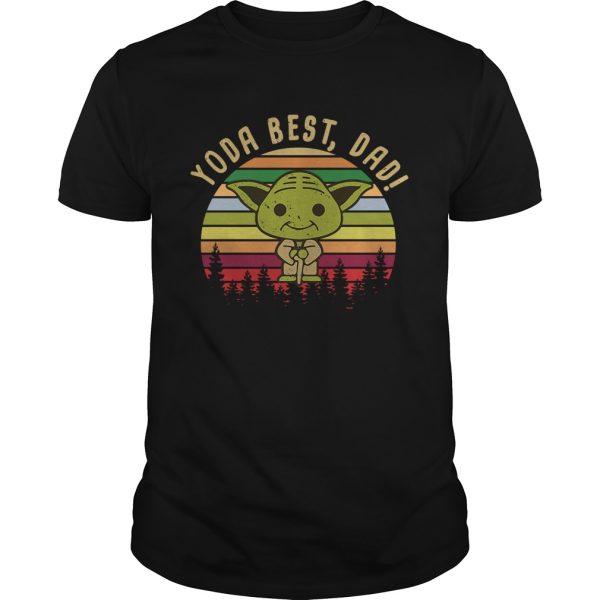 Baby Yoda best dad vintage sunset shirt
