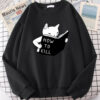 Bad cat learning how to kill’ Funny Cat Sweatshirt