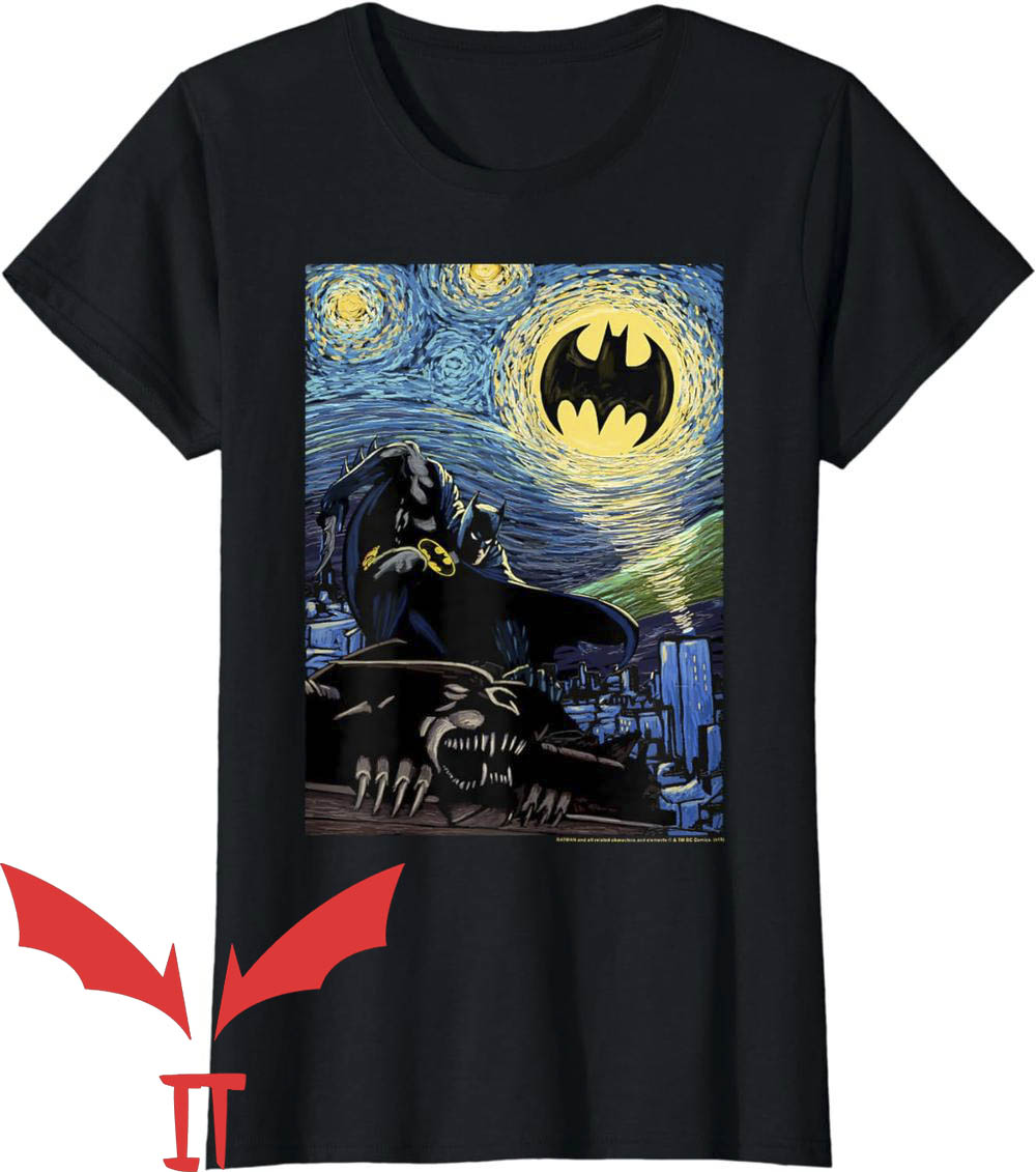 Batman Beyond T-Shirt Starry Night Style Painting Batman Beyond T-Shirt Starry Night Style Painting