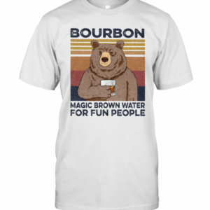 Bear Bourbon Magic Brown Water For Fun People Vintage Retro T-Shirt