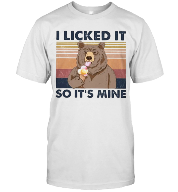 Bear Eat Ice I Licked It So It’s Mine Vintage Retro T-Shirt