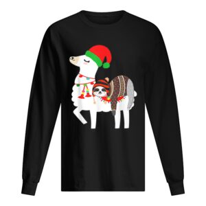 Beautiful Christmas Ugly Sweaters Sloth Riding Llama Hat Alpaca shirt