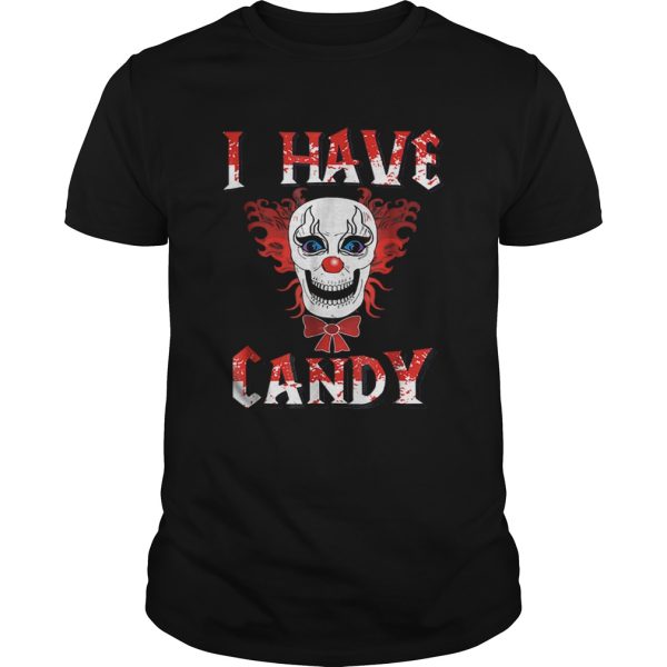 Beautiful I Have Candy Scary Clown CostumeCreepy Mask shirt L