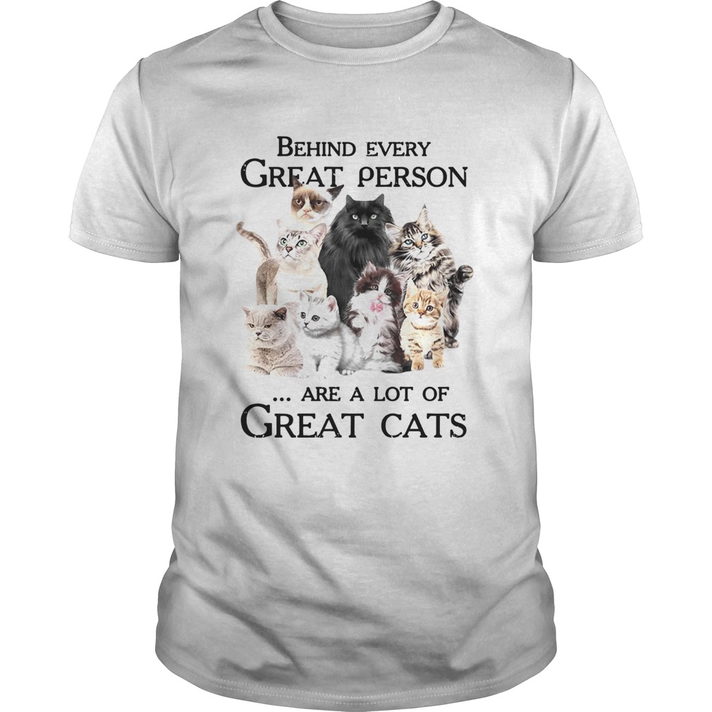 Behind Every Great Person Are A Lot Of Great Cats shirt Behind Every Great Person Are A Lot Of Great Cats shirt