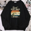 Best Cat Dad Ever’ Unisex Funny Cat Sweatshirt