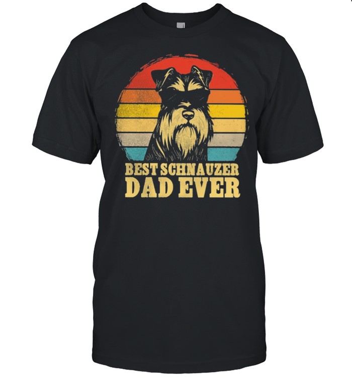 Best Schnauzer dad ever sunset retro shirt Best Schnauzer dad ever sunset retro shirt