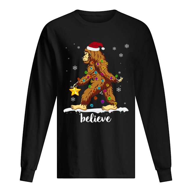 Bigfoot Christmas Tree Believe Tshirt Bigfoot Christmas Tree Believe Tshirt