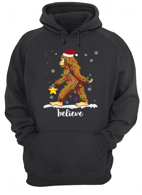 Bigfoot Christmas Tree Believe Tshirt Bigfoot Christmas Tree Believe Tshirt