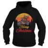 Bigfoot Santa Riding Motorcycle Delivers Christmas Gifts TShirt