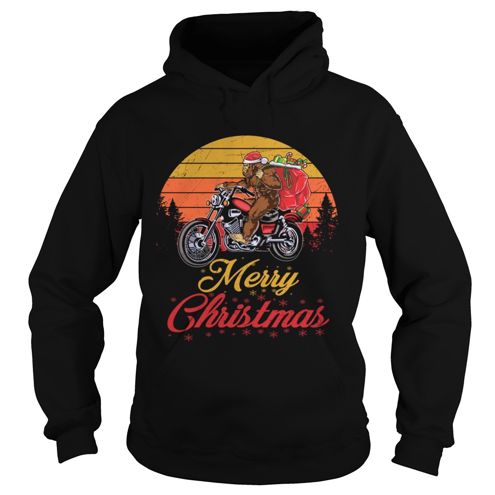 Bigfoot Santa Riding Motorcycle Delivers Christmas Gifts TShirt Bigfoot Santa Riding Motorcycle Delivers Christmas Gifts TShirt