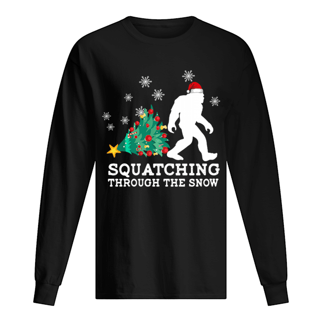 Bigfoot Santa Squatching Through The Snow Christmas shirt Bigfoot Santa Squatching Through The Snow Christmas shirt