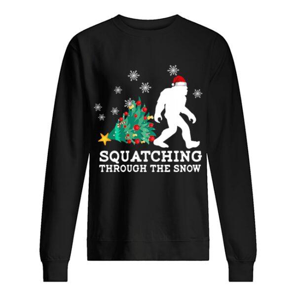 Bigfoot Santa Squatching Through The Snow Christmas shirt