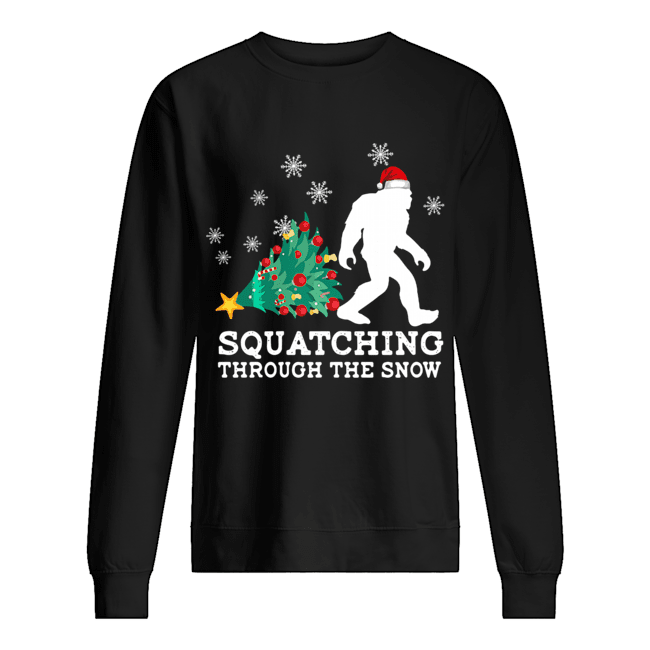 Bigfoot Santa Squatching Through The Snow Christmas shirt Bigfoot Santa Squatching Through The Snow Christmas shirt