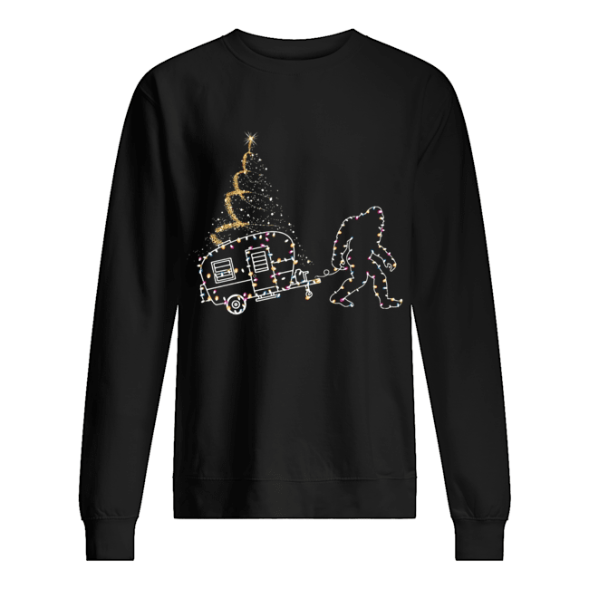 Bigfoot camper christmas tree t-shirt Bigfoot camper christmas tree t-shirt