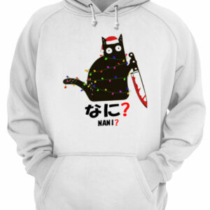 Black Cat Santa Knife Nani Christmas shirt 3
