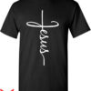 Black Jesus T-Shirt Jesus Cross Script T-Shirt Trending