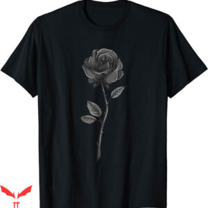 Black Rose T-Shirt Goth Floral Black Rose Flower T-Shirt