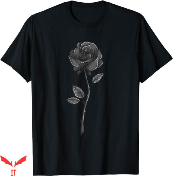 Black Rose T-Shirt Goth Floral Black Rose Flower T-Shirt