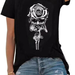 Black Rose T-Shirt Rose Flower Lover T-Shirt Trending