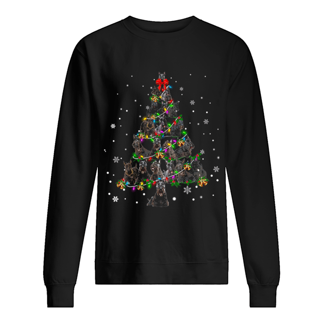 Black Scottie Christmas Tree T-Shirt Black Scottie Christmas Tree T-Shirt