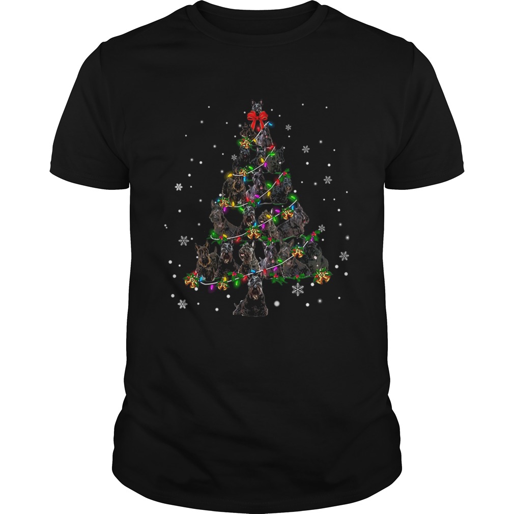 Black Scottie Christmas Tree TShirt Black Scottie Christmas Tree TShirt