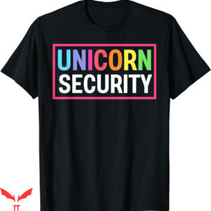 Black Security T-Shirt Unicorn Security Kids Funny Trending