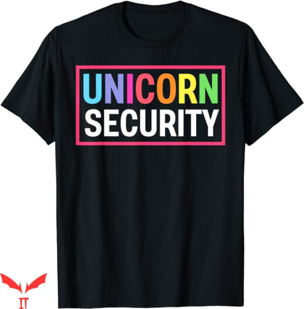 Black Security T-Shirt Unicorn Security Kids Funny Trending