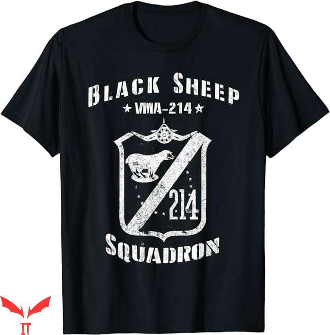 Black Sheep T-Shirt Squadron VMA-214 WWII Vintage T-Shirt Black Sheep T-Shirt Squadron VMA-214 WWII Vintage T-Shirt