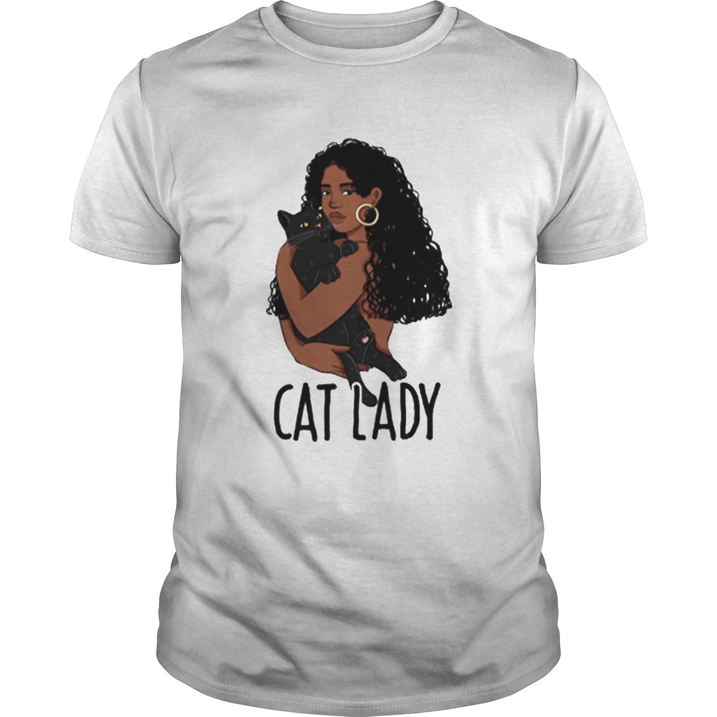 Black woman cat lady shirt Black woman cat lady shirt