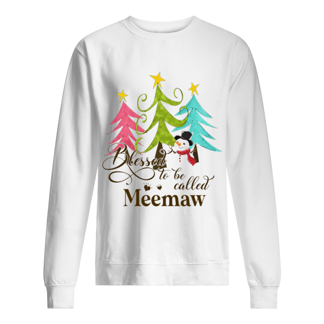 Blessed To Be Called Meemaw Tree Snowman Christmas shirt Blessed To Be Called Meemaw Tree Snowman Christmas shirt
