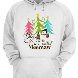 Blessed To Be Called Meemaw Tree Snowman Christmas shirt 3