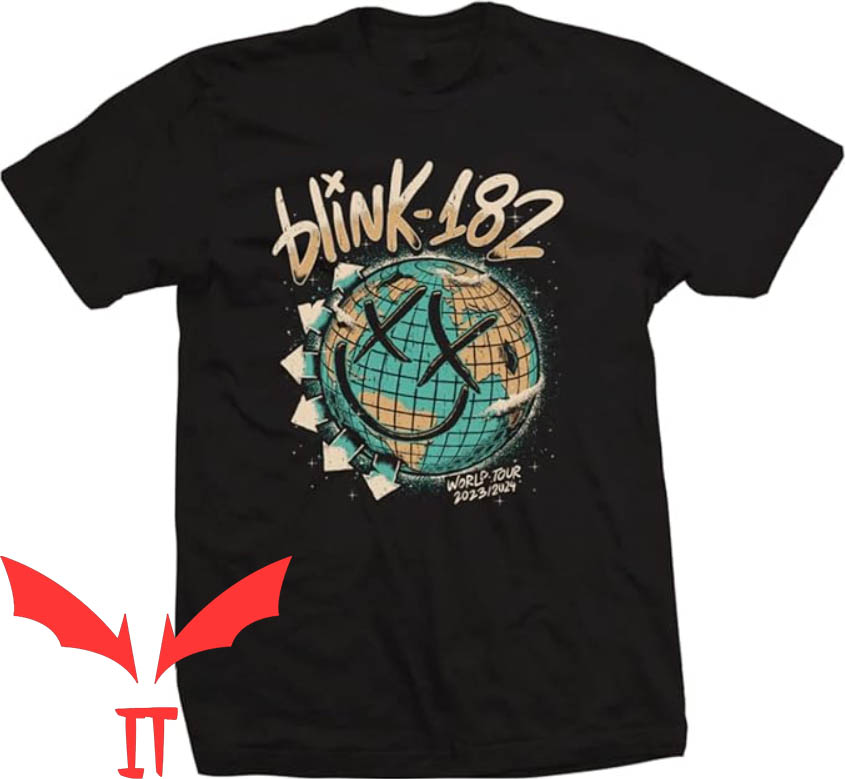 Blink 182 Dennys T-shirt Smiley World Tour 23 T-shirt Blink 182 Dennys T-shirt Smiley World Tour 23 T-shirt