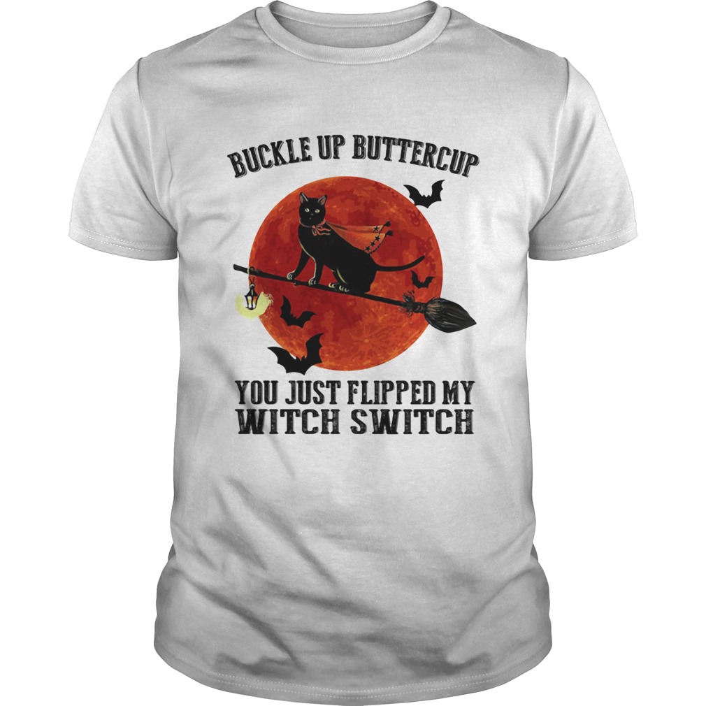 Buckle Up Buttercup You Just Flipped My Witch Switch Cat Sunset Halloween shirt Buckle Up Buttercup You Just Flipped My Witch Switch Cat Sunset Halloween shirt