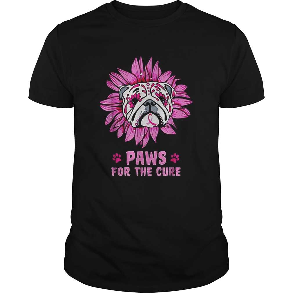 Bulldog paws for the cure Breast Cancer Awareness shirt Bulldog paws for the cure Breast Cancer Awareness shirt