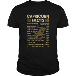 Capricorn Facts Serving per container Daily Value shirt